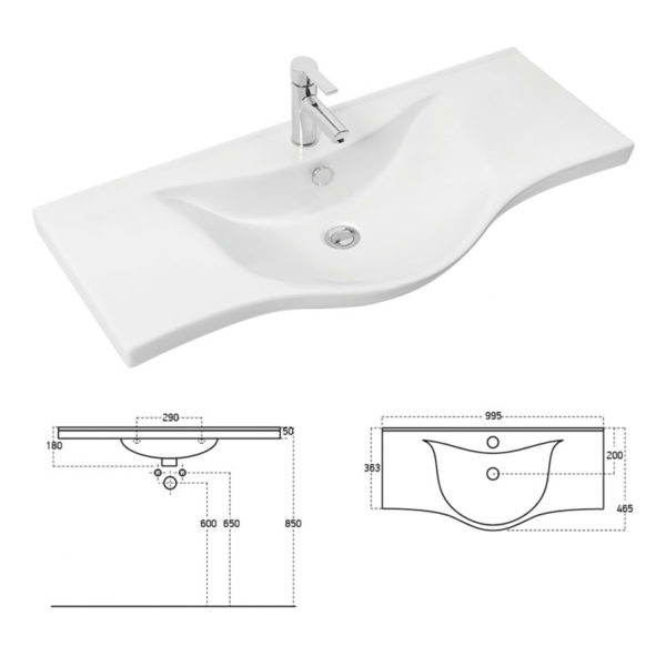 Kupatilski ormarić 100cm Albatros MP - Image 3
