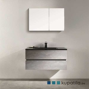 Kupatilski ormarić Edi 120cm crni umivaonik Eckle