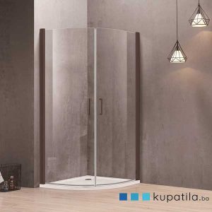 Tuš kabina polukružna mat crna 90x90 Eckle