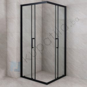 Tuš kabina 80x80 kvadratna crna Rocco
