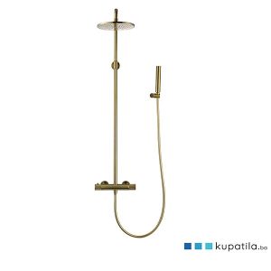 Usponski tuš termostatski brušeno zlato Optima Eckle