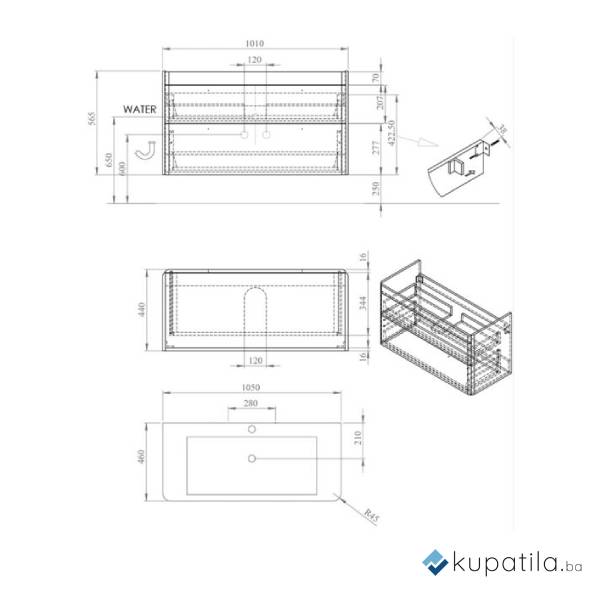 Kupatilski ormaric 100cm Luxury Snow MP - Image 2