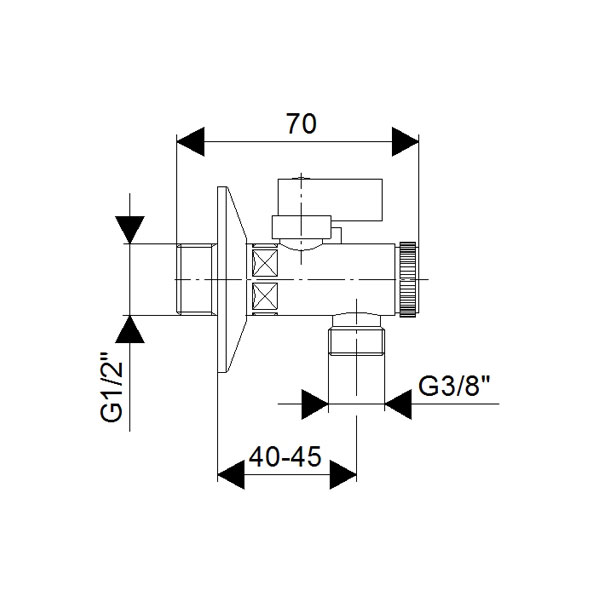 Ventil kutni sa filterom kugla 1/2x3/8 Rosan - Image 2